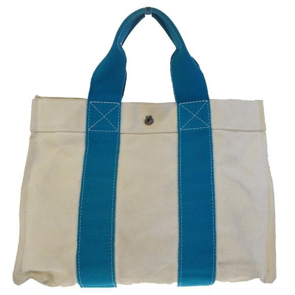 Hermes Bora Bora PM White Pantone Cotton Handheld Tote - Picture 1 of 11